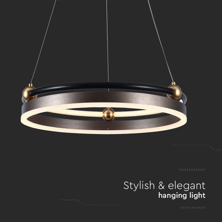 20W LED Designer Hanging Lamp Single Ring 3000K Coffee Body