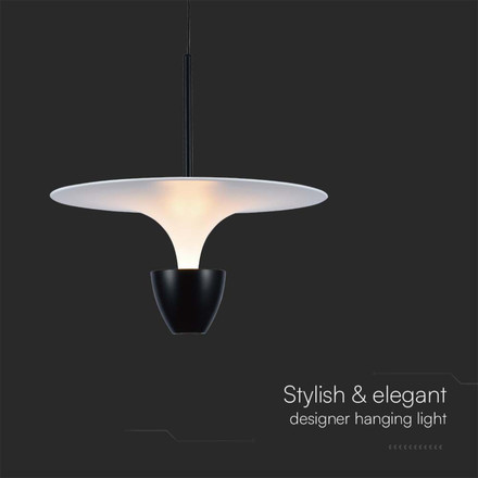 9W LED Designer Hanging Lamp (30*300*1370MM) White+Black Body 3000K Adjustable Height