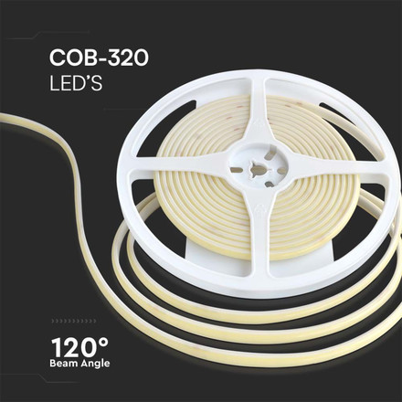 LED COB Strip - 320 LEDS 10W/M Amber IP67 24V
