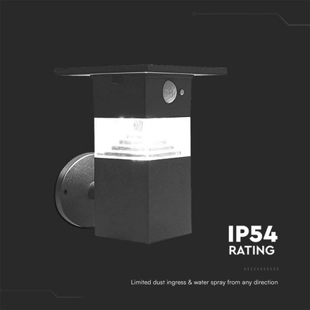 LED Соларна Стенна Със Сензор и Батерия 3W 2200MA LI 3.7V SKU 23400 V-TAC