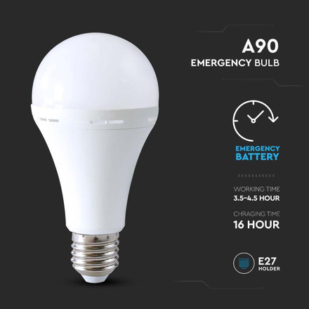 LED Крушка E27 15W 4000К A90 Аварийна SKU 7795 V-TAC