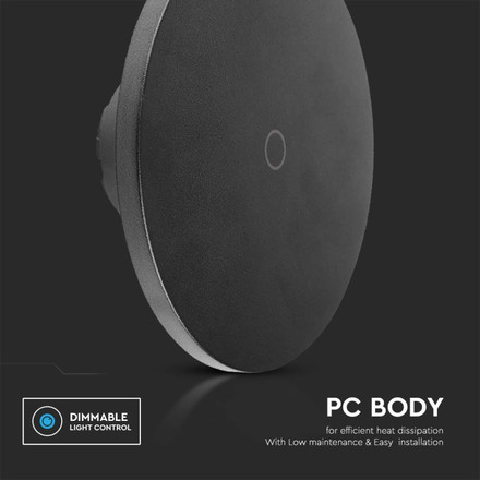 LED Стенна Лампа 12W 3в1 димируема Черна SKU 7853 V-TAC