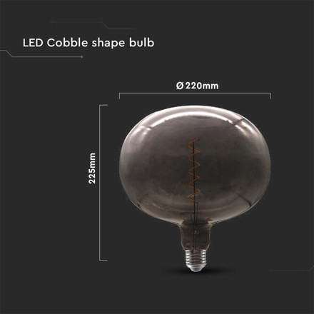 LED Bulb - 4W Filament Cobble Shape Black