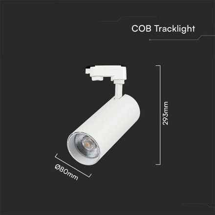 LED COB Релсово Осветител 40W 3in1 Бяло Тяло SKU 8843 V-TAC