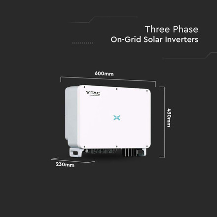 60KW Трифазен мрежов инвертор за фотоволтаични системи с WiFi донгъл SKU 11631 V-TAC