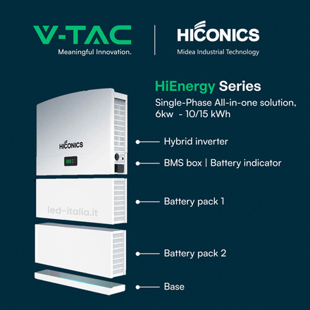 Hiconics 10kW All in One High Voltage System 6kW Inverter + 2x5kW Battery