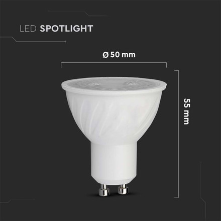 LED Крушка GU10 6.5W 4000K SAMSUNG ЧИП 10 градуса SKU 2120027 V-TAC