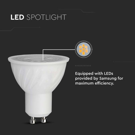 LED Крушка GU10 6.5W 4000K SAMSUNG ЧИП 10 градуса SKU 2120027 V-TAC