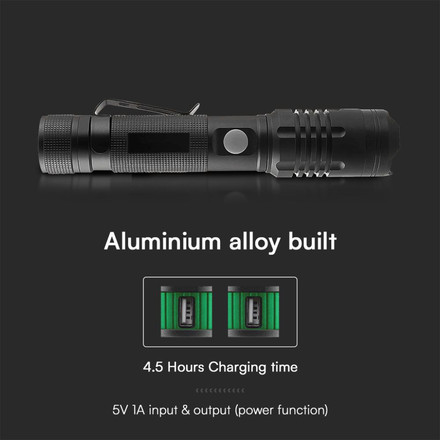 10W SMD LED Презаредимо Фенерче IP44 SKU 23338 V-TAC