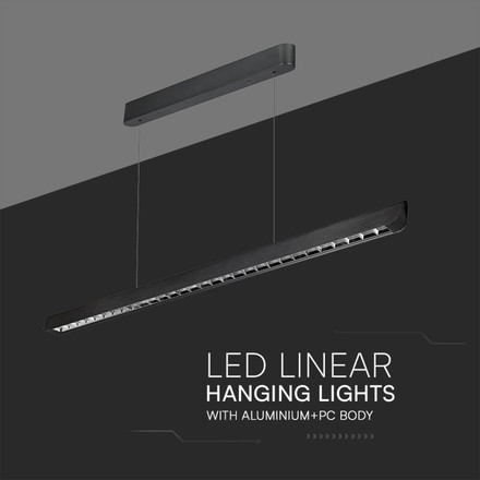 LED Линейно Висящо Тяло Лупа-CCT 3IN1 - Черно 36W SKU 23341 V-TAC