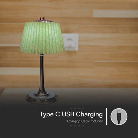 1.5W LED Table Lamp 3000K Chrome + Pale Green