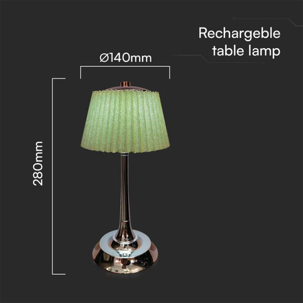 1.5W LED Table Lamp 3000K Chrome + Pale Green