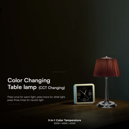 1.5W LED Table Lamp 3000K Chrome Brown