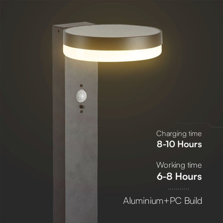 LED Соларна Наземна Със Сензор и Батерия 5.5W 2200MA LI 3.7V SKU 23399 V-TAC