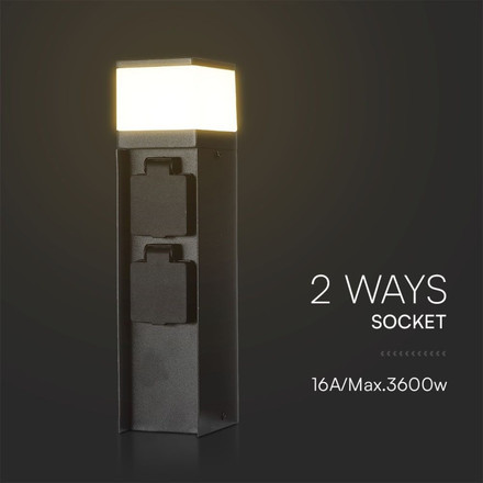 Bollard Lamp + Socket 16A MAX. 3600W Power Pile G9