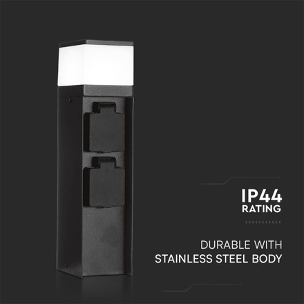 Bollard Lamp + Socket 16A MAX. 3600W Power Pile G9