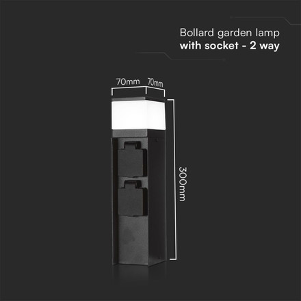 Bollard Lamp + Socket 16A MAX. 3600W Power Pile G9
