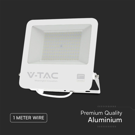 100W LED Floodlight SMD SAMSUNG CHIP 1m Wire White Body Grey Frosted Glass 4000K