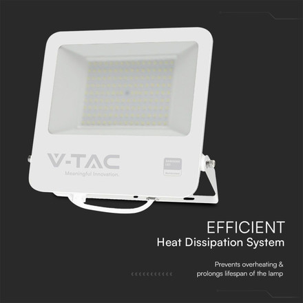 LED Прожектор 100W SAMSUNG Чип 1м Кабел Черно Тяло 4000K SKU 23440 V-TAC