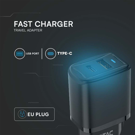 PD20W A+C Charger Black Body