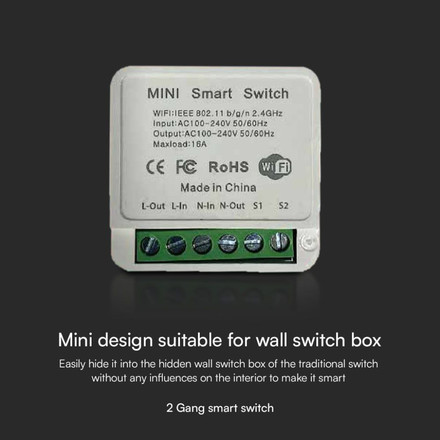 Mini On Line Switch 2 Gang