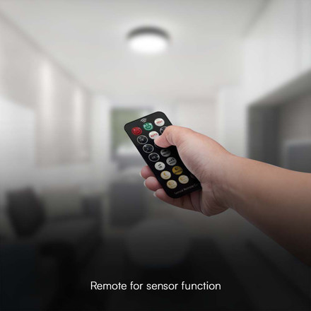 LED Плафон за таван със сензор микровълнов 24W 4000К IP44 Кръг Черна Рамка SKU 76701 V-TAC