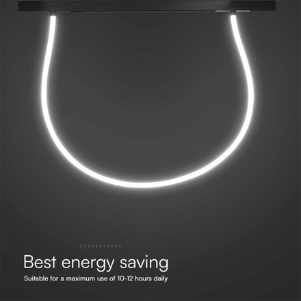 24W LED Magnetic Track Light Flexible Tube  2M CCT: 3000K Dimmable Black Body