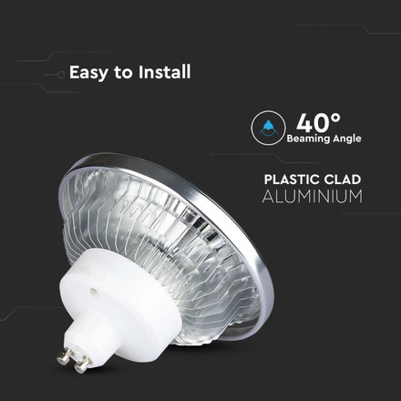 LED Крушка GU10 12W 4000К AR111 димируема SKU 217235 V-TAC
