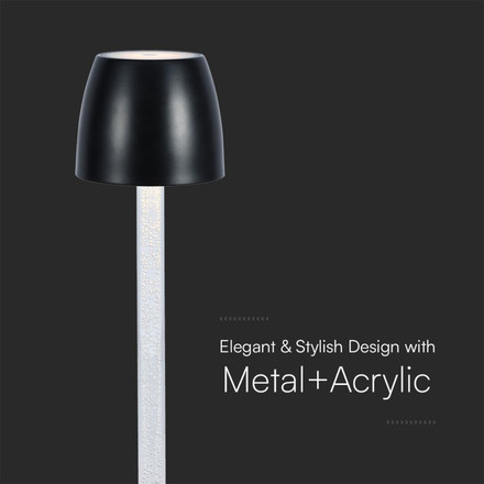 LED Настолна Лампа 3W Воден Ефект 3000K Черно Тяло SKU 23094 V-TAC