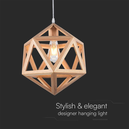 LED Designer Pendant Lampholder Wood Color Body D300 E27
