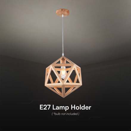 LED Designer Pendant Lampholder Wood Color Body D300 E27