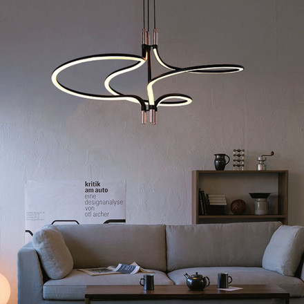 LED Designer Pendant Lampholder Plated Gold + Black Body