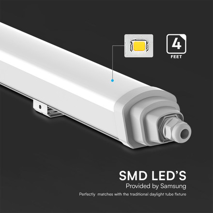 LED Влагозащитено тяло 1200mm 36W 4500K 120LM-W SAMSUNG CHIP GT Серия SKU 23387 V-TAC