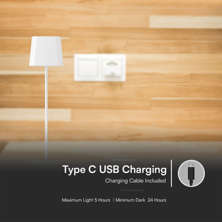 5W LED Magnetic Table Lamp With Battery 3600mAh CCT: 3IN1 White Body Dimmable