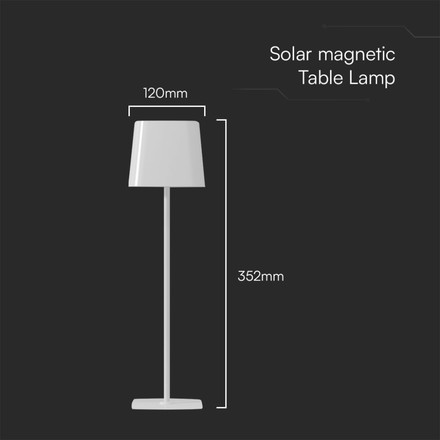 5W LED Magnetic Table Lamp With Battery 3600mAh CCT: 3IN1 White Body Dimmable