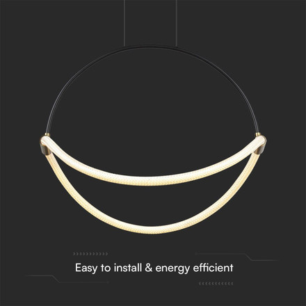 16W LED Handing Pendant Light WIth 1.5m Wire 600mm 3000K Black Body