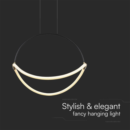 16W LED Handing Pendant Light WIth 1.5m Wire 600mm 3000K Black Body