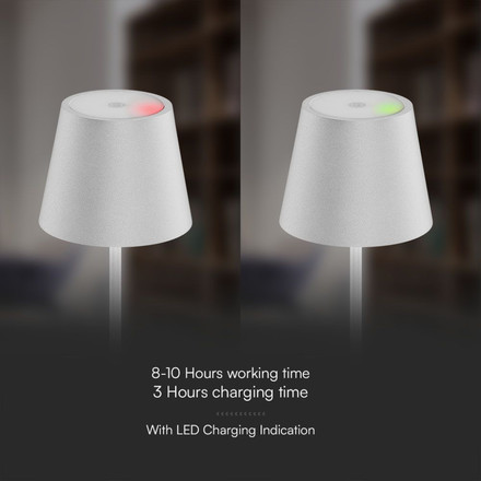 LED Настолна Лампа 3000K IP54 Пясък Бяло Тяло 1.5W SKU 23445 V-TAC