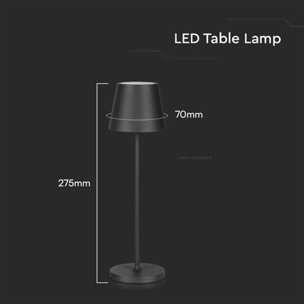 1.5W LED Table Lamp 3000K IP54 Sand Black Body