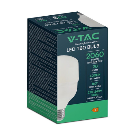 LED Крушка E27 20W 6500K T80 SKU 23569 V-TAC