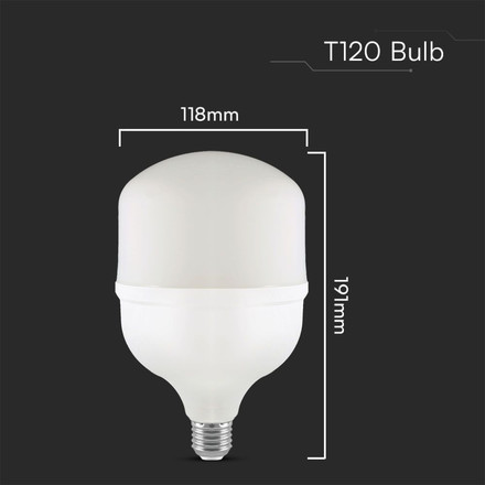 LED Bulb - 40W Plastic T120 4000K E27 With E40 Ring