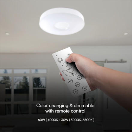 30W - 60W - 30W Designer Domelight Remote Control Dimmable Victory White Cover