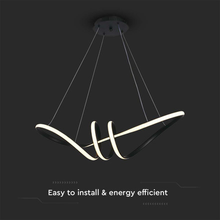 24W LED Hanging Decorative Lamp 720*300 Black Body 3000K