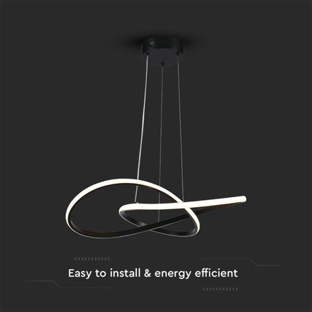 LED Попилеи 20W 3000K Ф500 Черен SKU 8012 V-TAC