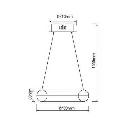 SKU 3874 40W Полилей Ринг 3000К Ф400 с марка V-TAC