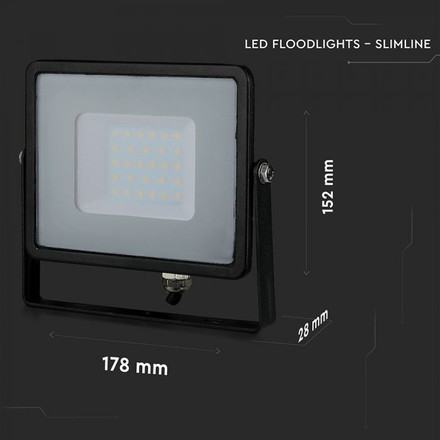 30W LED Floodlight SMD SAMSUNG CHIP Black Body 6400K