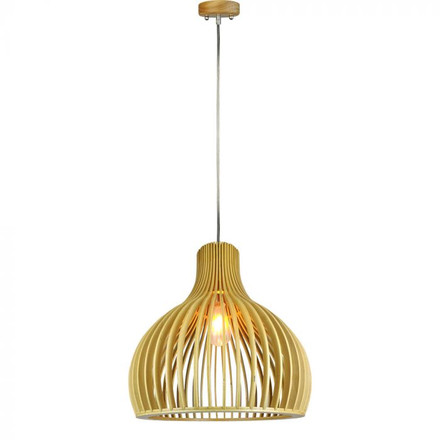 SKU 40501 Дървен Пендел E27 Дърво + Хром Кръг D350*450mm с марка V-TAC