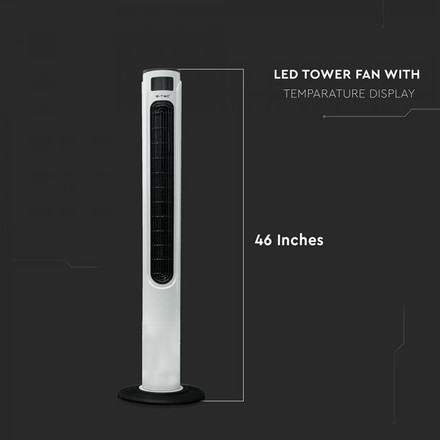 55W LED Tower Fan With Temperature Display Amazon And Google Home Compatible