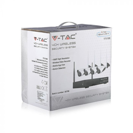 SKU 8400 WIFI IP Камера NVR Камера 1080P СЕТ IP20 с марка V-TAC