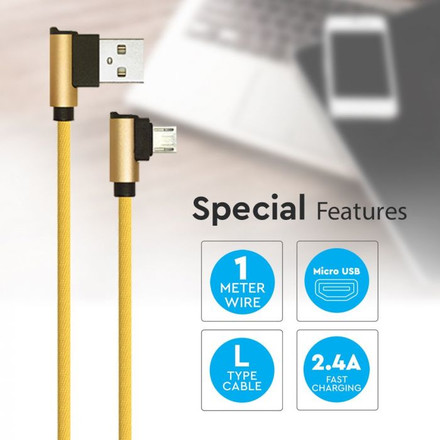 SKU 8637 1 M Micro USB Кабел Злато - Diamond Серия с марка V-TAC